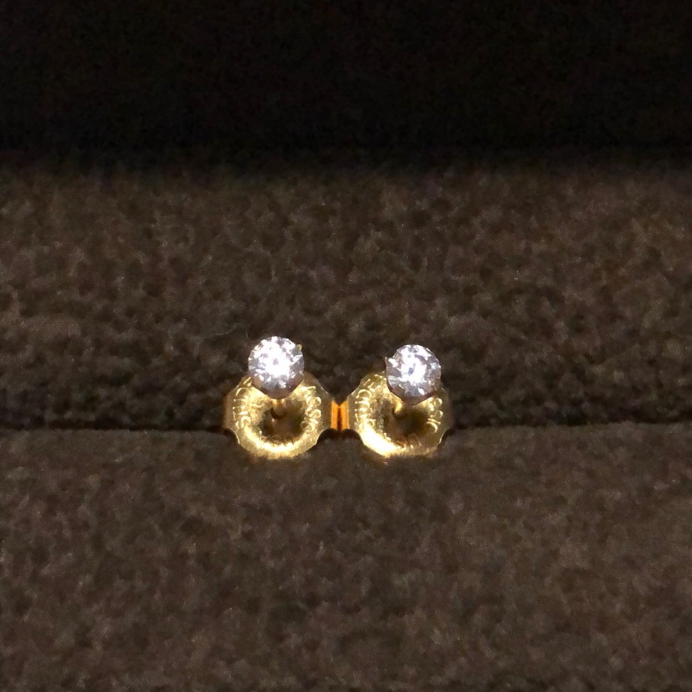 14k Gold CZ Studs